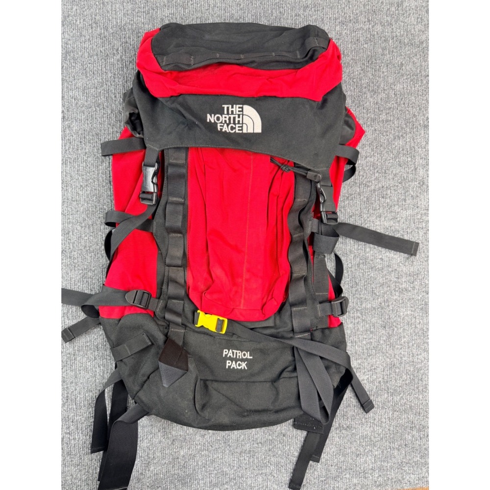Vintage North Face Patrol‎ Pack Backpack Red Black Hiking Travel Nylon Bag